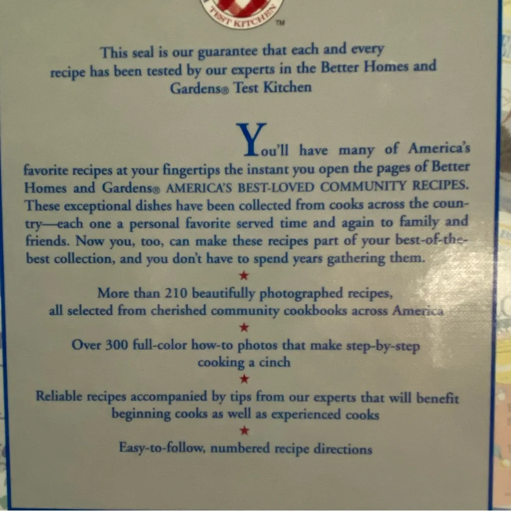 BH&G America's Best Loved Community Recipes 1994 HC 1st Ed Cookbook 210+ Recipes
